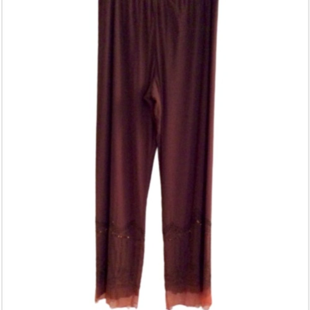 🍃 Haven Bleu Indonesia Brown Ombre Beaded Pants L